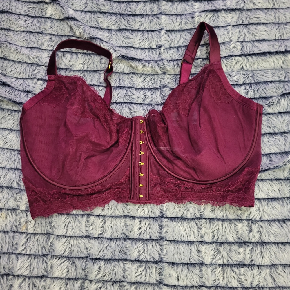 Nwot Fox & Royal‎ Full-Coverage Bra - Deep Burgundy 38I